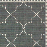 8' X 11' Gray and Ivory Geometric Stain Resistant Indoor Outdoor Area Rug