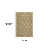 8' X 11' Tan Geometric Stain Resistant Indoor Outdoor Area Rug