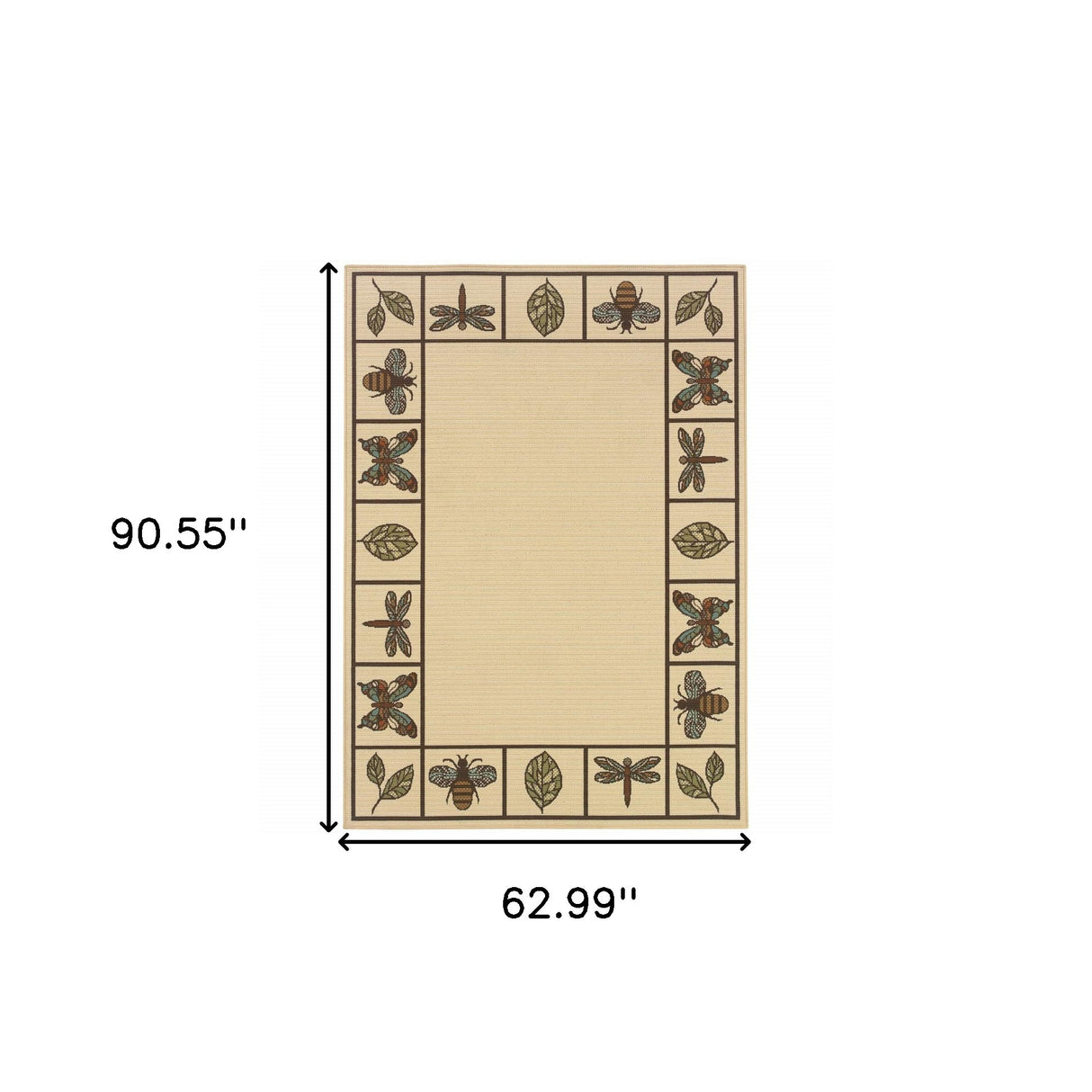 5' X 8' Brown and Ivory Abstract Stain Resistant Indoor Outdoor Area Rug