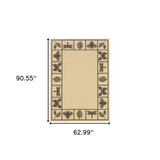 5' X 8' Brown and Ivory Abstract Stain Resistant Indoor Outdoor Area Rug