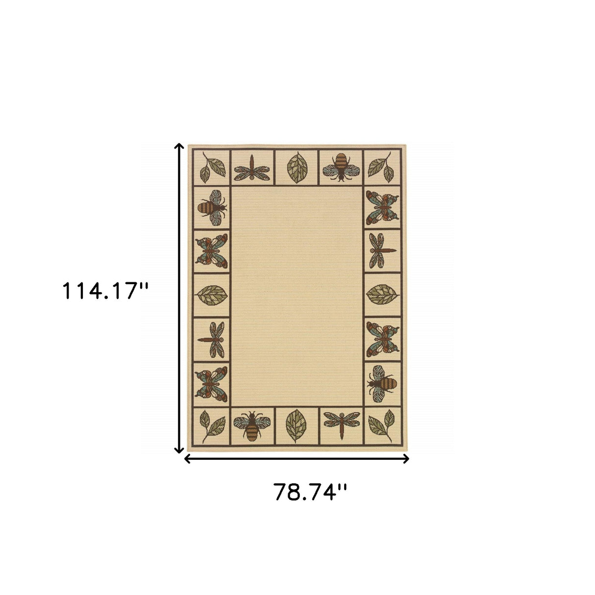 7' X 10' Brown and Ivory Abstract Stain Resistant Indoor Outdoor Area Rug