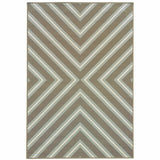 9' X 13' Blue and Gray Geometric Stain Resistant Indoor Outdoor Area Rug