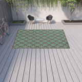 9' X 13' Blue Geometric Stain Resistant Indoor Outdoor Area Rug