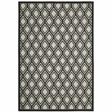 3' X 5' Beige and Black Geometric Stain Resistant Indoor Outdoor Area Rug