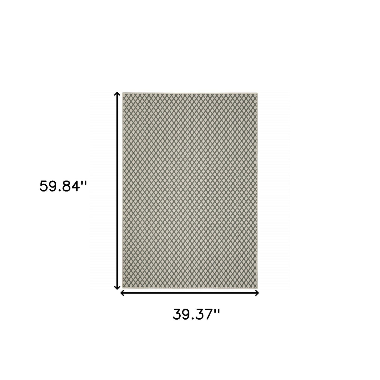 3' X 5' Beige Geometric Stain Resistant Indoor Outdoor Area Rug