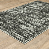 8' X 10' Beige and Black Abstract Stain Resistant Indoor Outdoor Area Rug