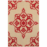 2' X 3' Red Oriental Stain Resistant Indoor Outdoor Area Rug