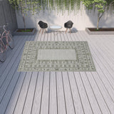 10' X 13' Beige Stain Resistant Indoor Outdoor Area Rug