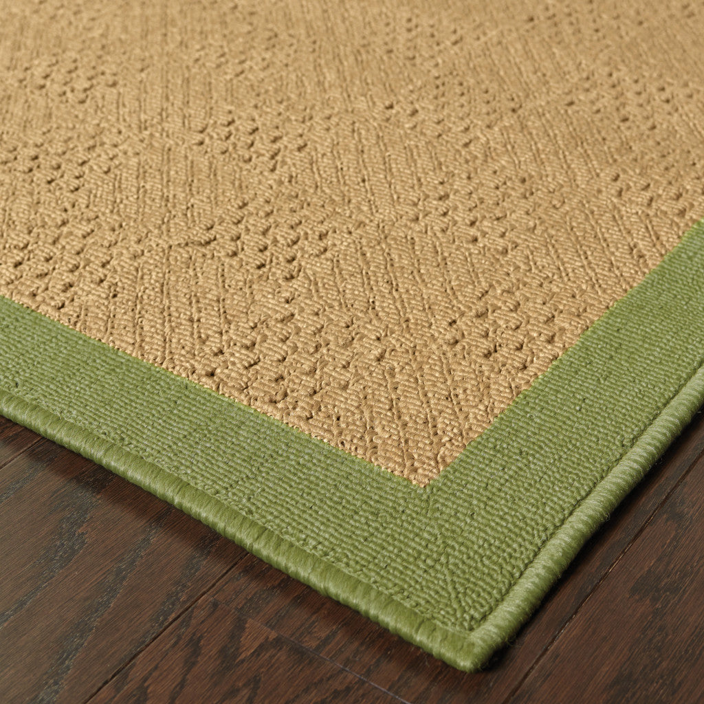 2' X 8' Beige Stain Resistant Indoor Outdoor Area Rug