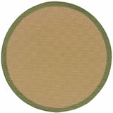 8' X 8' Beige Round Stain Resistant Indoor Outdoor Area Rug