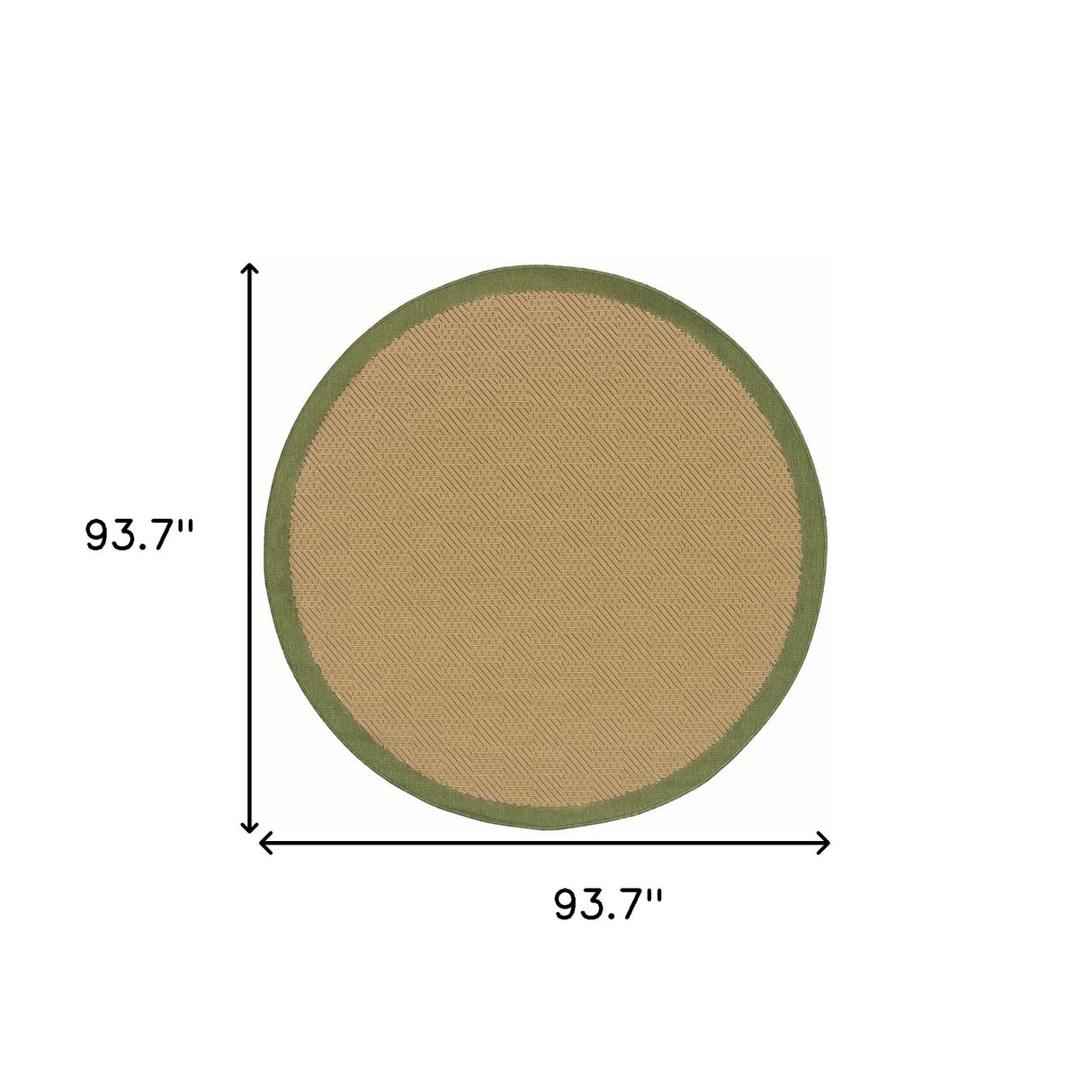 8' X 8' Beige Round Stain Resistant Indoor Outdoor Area Rug