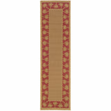 2' X 8' Beige Stain Resistant Indoor Outdoor Area Rug