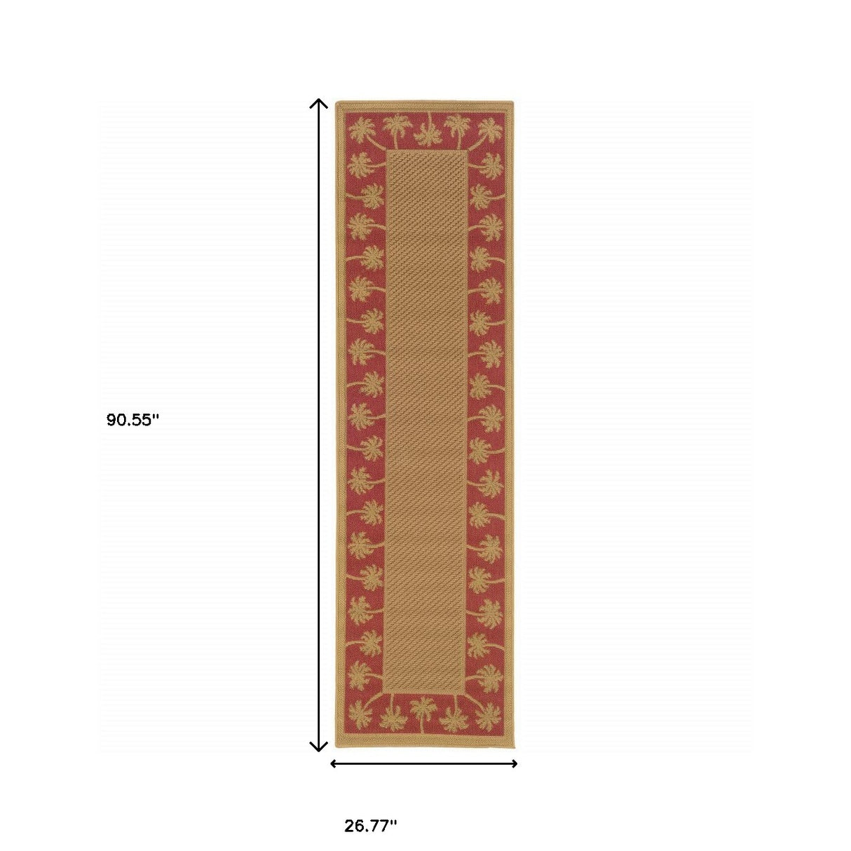 2' X 8' Beige Stain Resistant Indoor Outdoor Area Rug