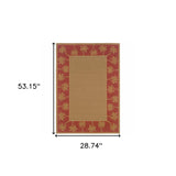 2' X 4' Beige Stain Resistant Indoor Outdoor Area Rug