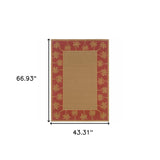 4' X 6' Beige Stain Resistant Indoor Outdoor Area Rug