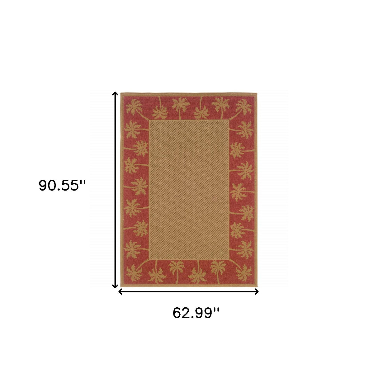 5' X 8' Beige Stain Resistant Indoor Outdoor Area Rug