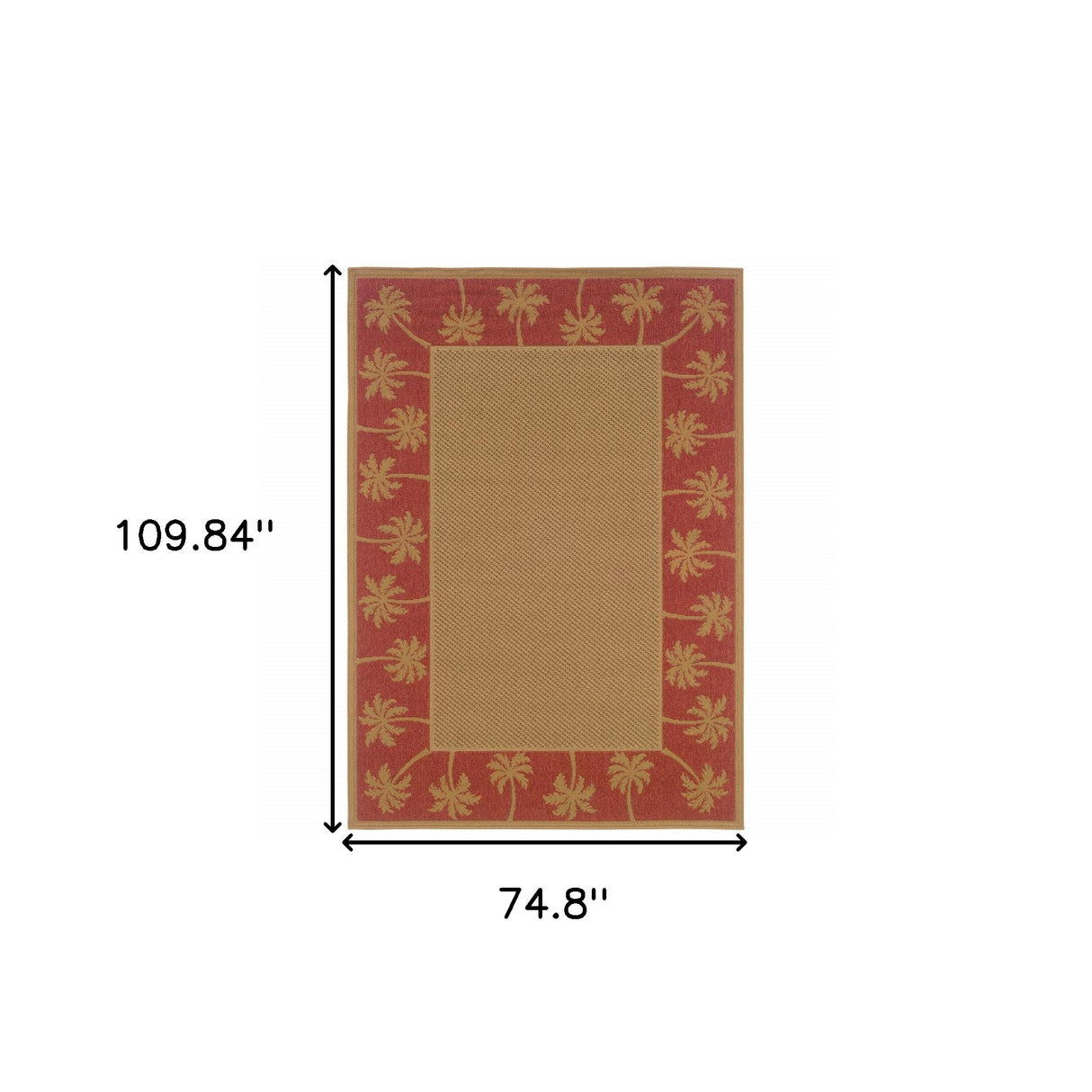 6' X 9' Beige Stain Resistant Indoor Outdoor Area Rug