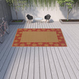 9' X 13' Beige Stain Resistant Indoor Outdoor Area Rug