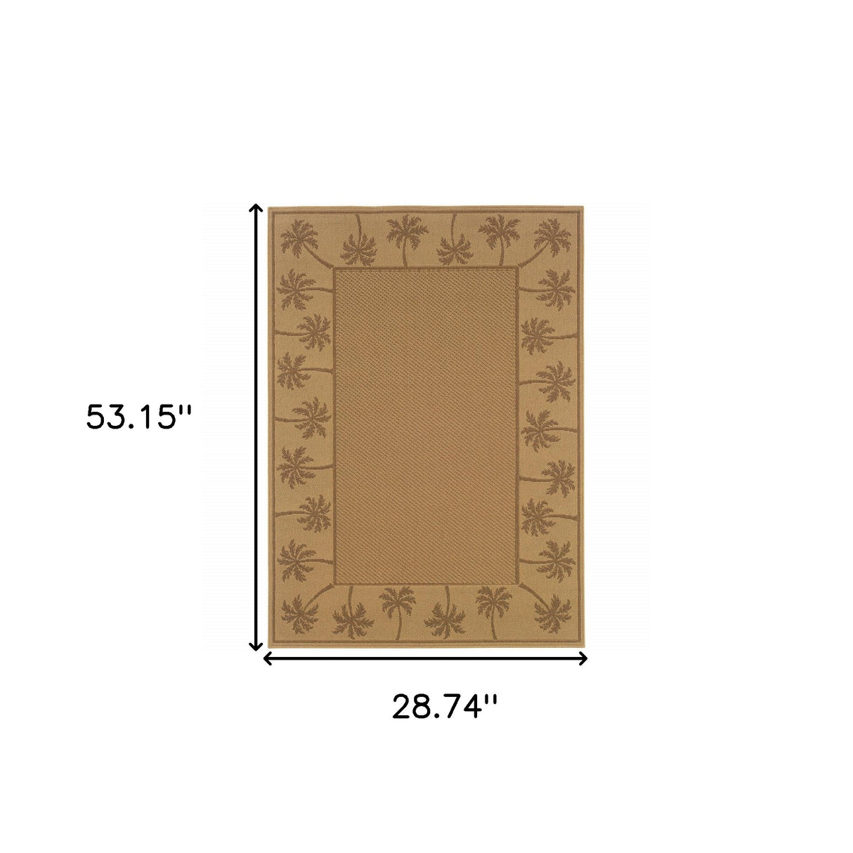 2' X 4' Beige Stain Resistant Indoor Outdoor Area Rug