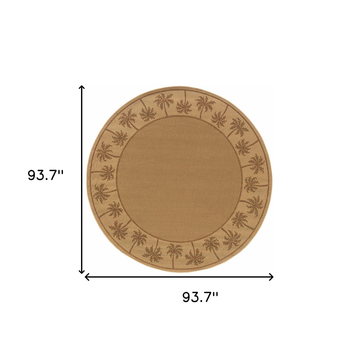 8' X 8' Beige Round Stain Resistant Indoor Outdoor Area Rug