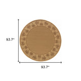 8' X 8' Beige Round Stain Resistant Indoor Outdoor Area Rug