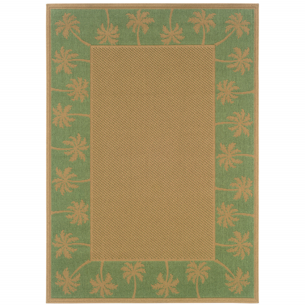 9' X 13' Beige Stain Resistant Indoor Outdoor Area Rug