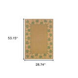 2' X 4' Beige Stain Resistant Indoor Outdoor Area Rug