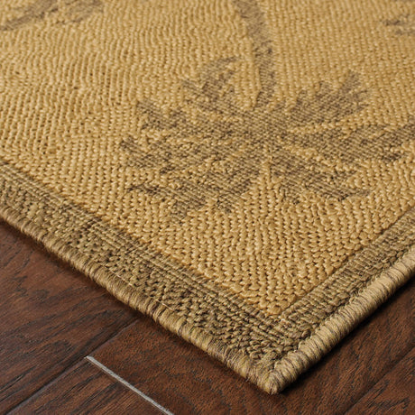 7' X 10' Tan Stain Resistant Indoor Outdoor Area Rug