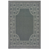 2' X 4' Gray and Ivory Stain Resistant Indoor Outdoor Area Rug