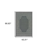 4' X 6' Gray and Ivory Stain Resistant Indoor Outdoor Area Rug