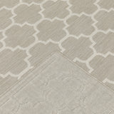 5' X 7' Gray and Ivory Geometric Stain Resistant Indoor Outdoor Area Rug