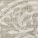 8' X 10' Gray and Ivory Floral Stain Resistant Indoor Outdoor Area Rug