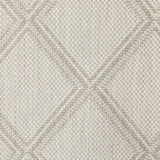 2' X 7' Gray and Ivory Geometric Stain Resistant Indoor Outdoor Area Rug