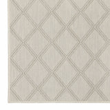 2' X 7' Gray and Ivory Geometric Stain Resistant Indoor Outdoor Area Rug