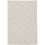 5' X 7' Gray and Ivory Geometric Stain Resistant Indoor Outdoor Area Rug