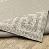 2' X 7' Gray and Ivory Stain Resistant Indoor Outdoor Area Rug