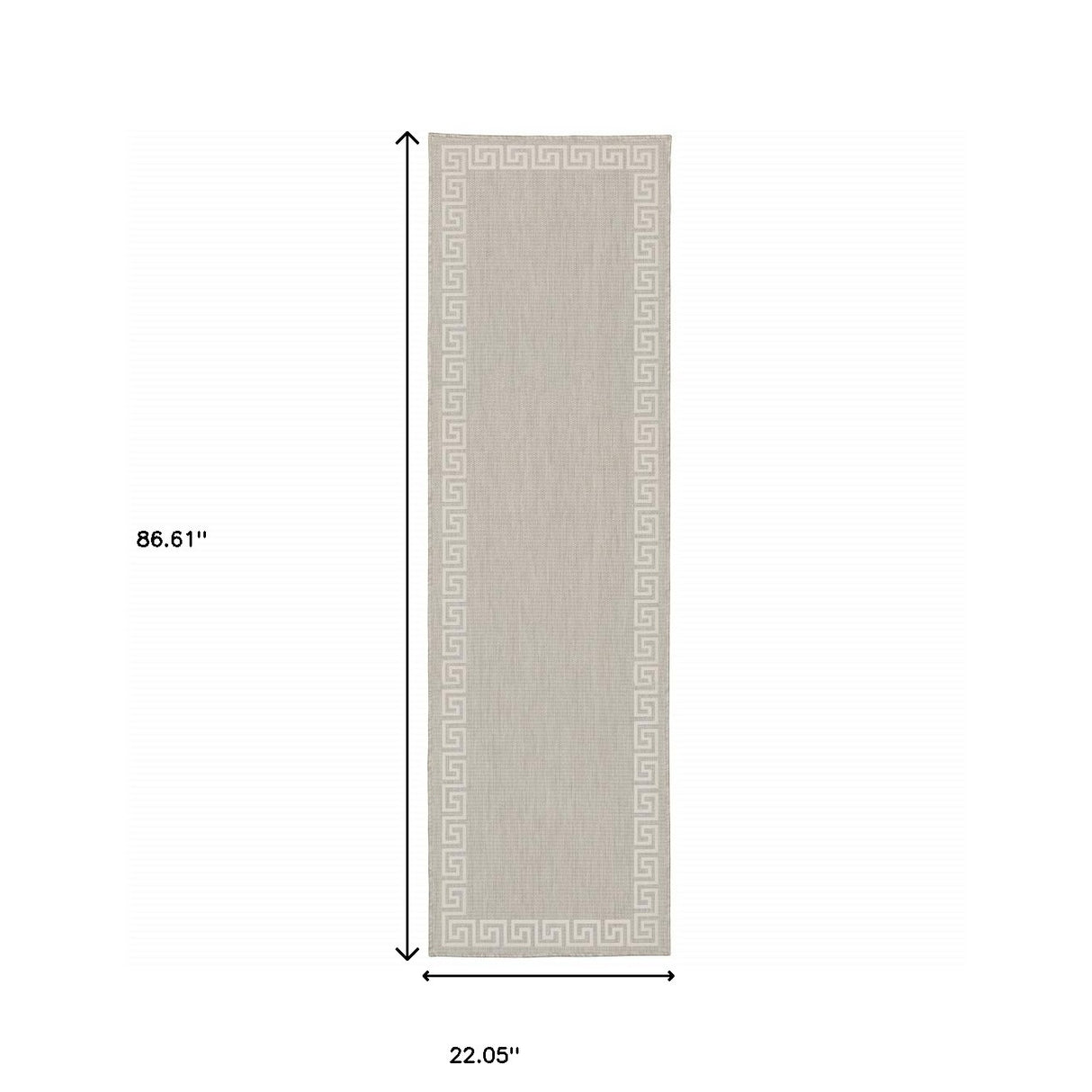 2' X 7' Gray and Ivory Stain Resistant Indoor Outdoor Area Rug