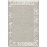 5' X 7' Gray and Ivory Stain Resistant Indoor Outdoor Area Rug