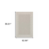 5' X 7' Gray and Ivory Stain Resistant Indoor Outdoor Area Rug