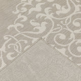 7' X 9' Gray and Ivory Oriental Stain Resistant Indoor Outdoor Area Rug