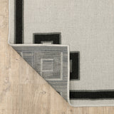 8' X 10' Beige and Black Stain Resistant Indoor Outdoor Area Rug