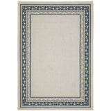 2' X 4' Blue and Beige Stain Resistant Indoor Outdoor Area Rug