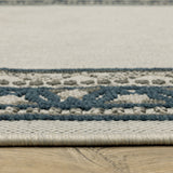 5' X 7' Blue and Beige Stain Resistant Indoor Outdoor Area Rug