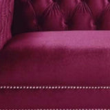 67" Burgundy Tufted Velvet Bling and Acrylic Love Seat