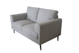 61" Light Gray And Black Linen Loveseat