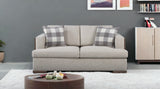 72" Beige And Brown Linen Loveseat