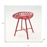 18" Red Iron Backless Bar Chair