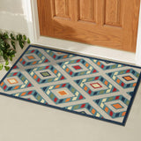 2' X 3' Blue Striped Non Skid Indoor Outdoor Area Rug