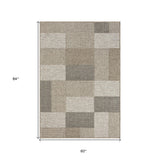 5' X 7' Gray Geometric Handmade Indoor Outdoor Area Rug