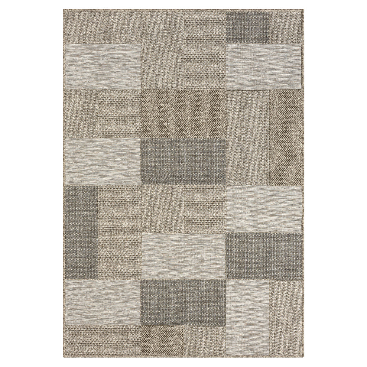 5' X 7' Gray Geometric Handmade Indoor Outdoor Area Rug